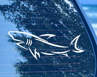 White Shark Car Decal, Vinyl Window Sticker