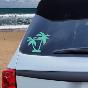 Palm Tree Vinyl Decal: Beach Car Window Sticker