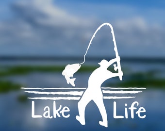 Lake Life Bass Fishing Car Decal.