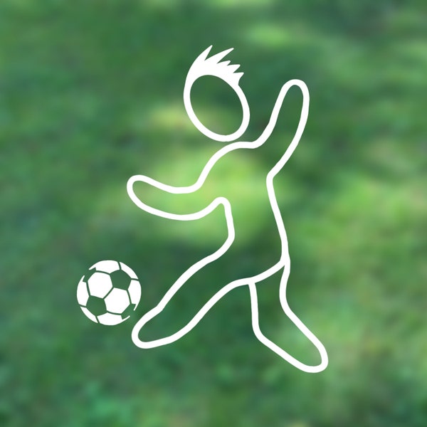 Soccer Decal for Car Windows. Mens Soccer Decal. Boy Soccer Player Decal. Soccer Decals. Soccer Minimalist. Soccer Ball.