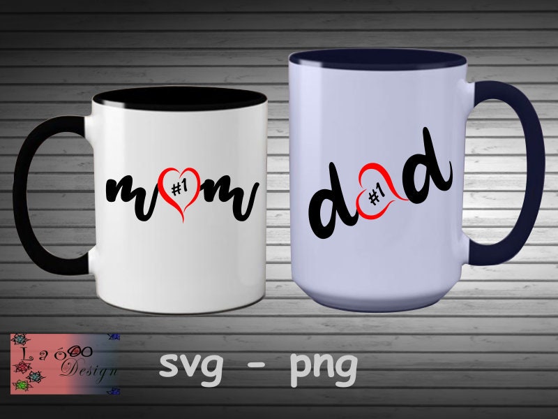 Mom 1 Svg Dad 1 Svg Father's Day Svg Mother's - Etsy