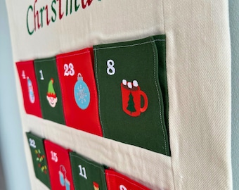 Embroidered Fabric Advent Calendar: Personalised Christmas Countdown