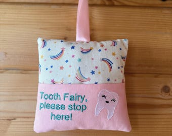 Children's tooth fairy pillow, shooting star print