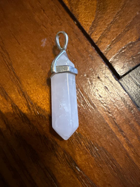 Milky quartz point pendant