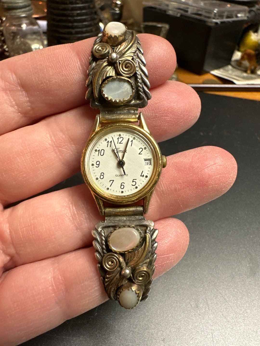 Sterling and Mother of Pearl Watch Band Etsy
