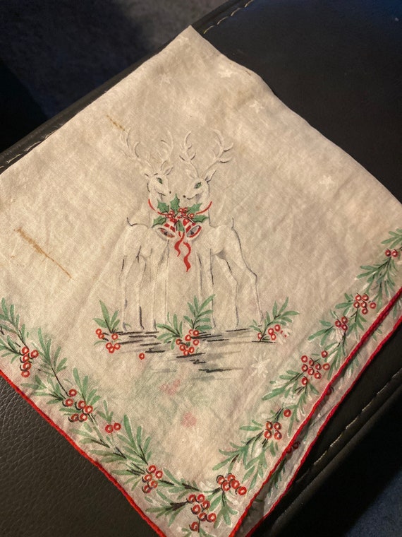 Vintage Christmas handkerchief