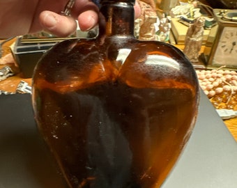 Amber heart shaped bottle
