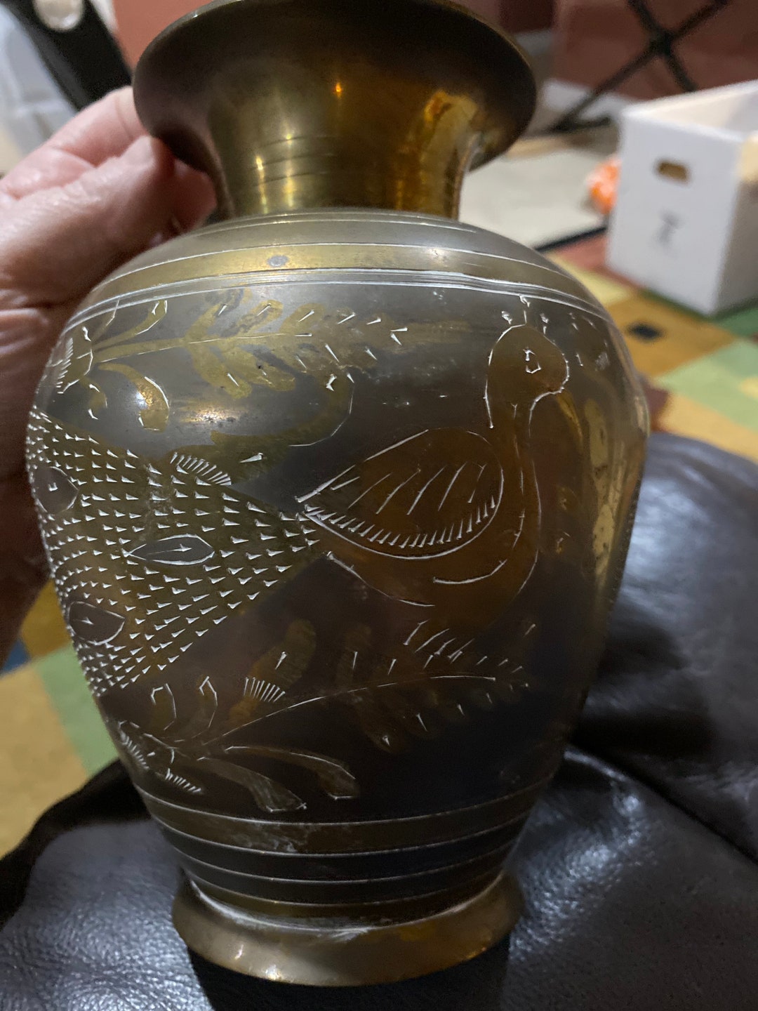 Solid Brass Etched Urn Etsy