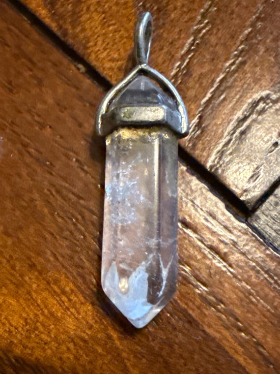 Clear quartz point pendant