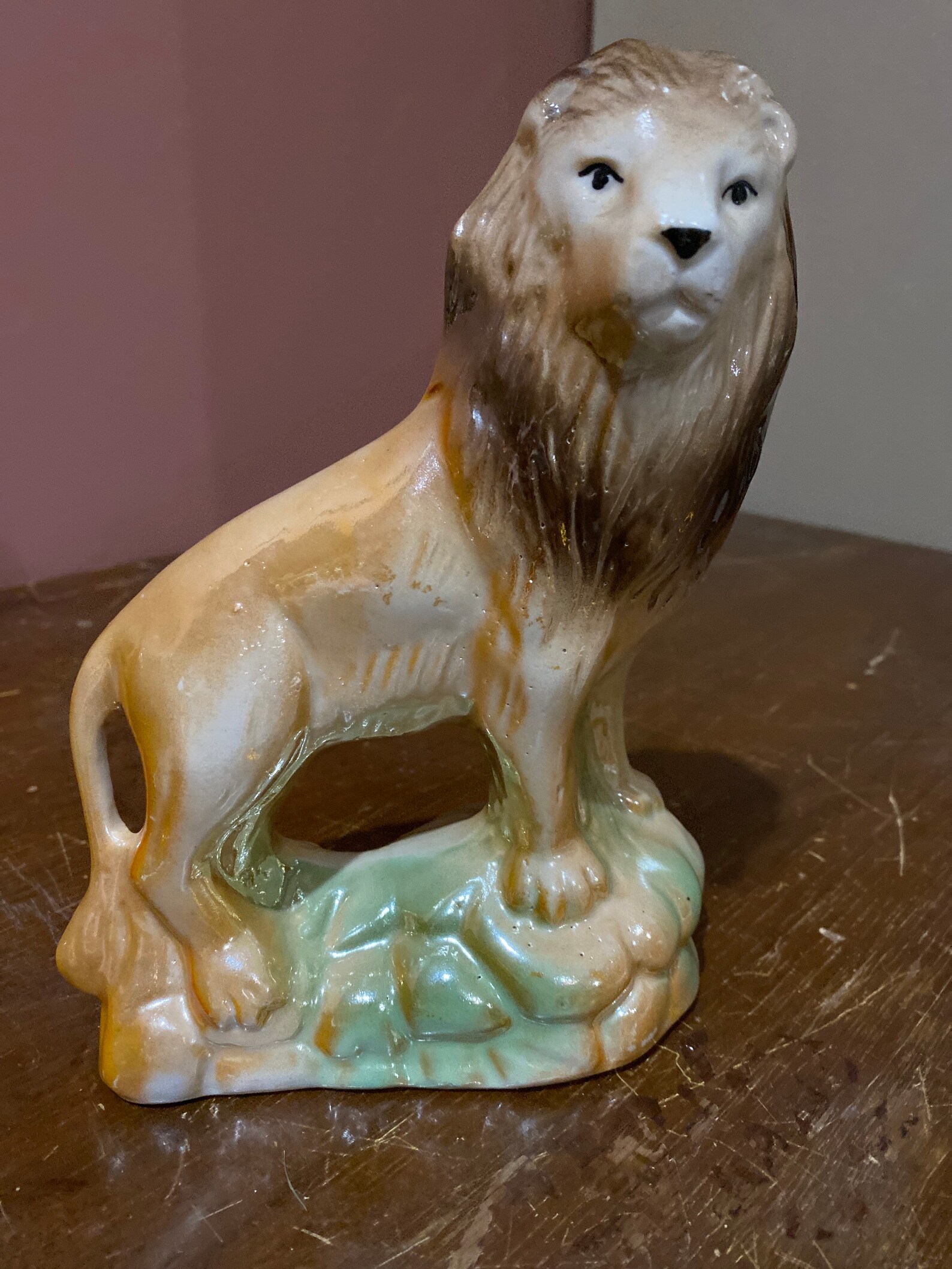 Vintage Luster Ware Lion Figurine Etsy