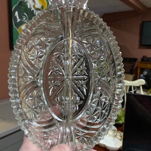Cut glass divided bowl