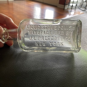 Antique liquid stove polish bottle