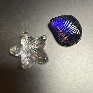 Art glass seashell and starfish