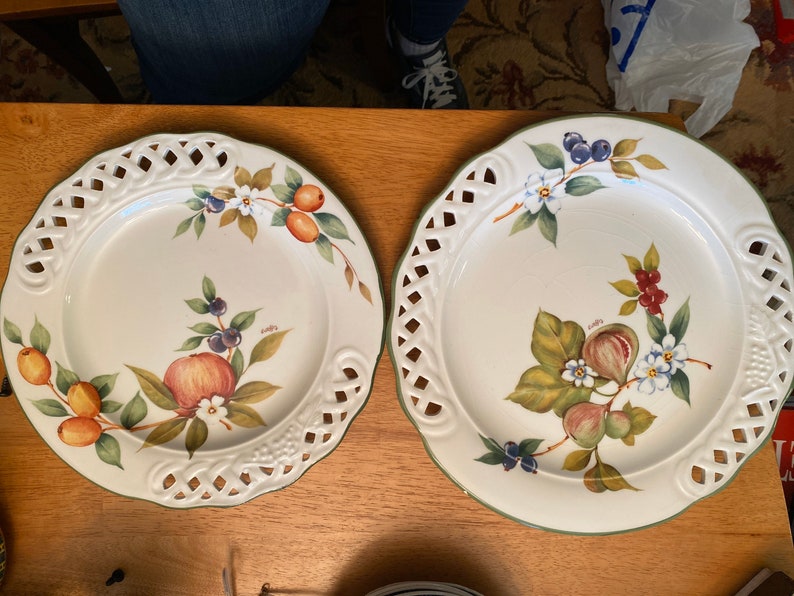 Brunelli Porcelain Fruit Plates Set of 2 Etsy