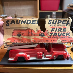 Saunders Supper Wind up Fire Truck Etsy Saunders Supper Wind up Fire Truck Etsy
