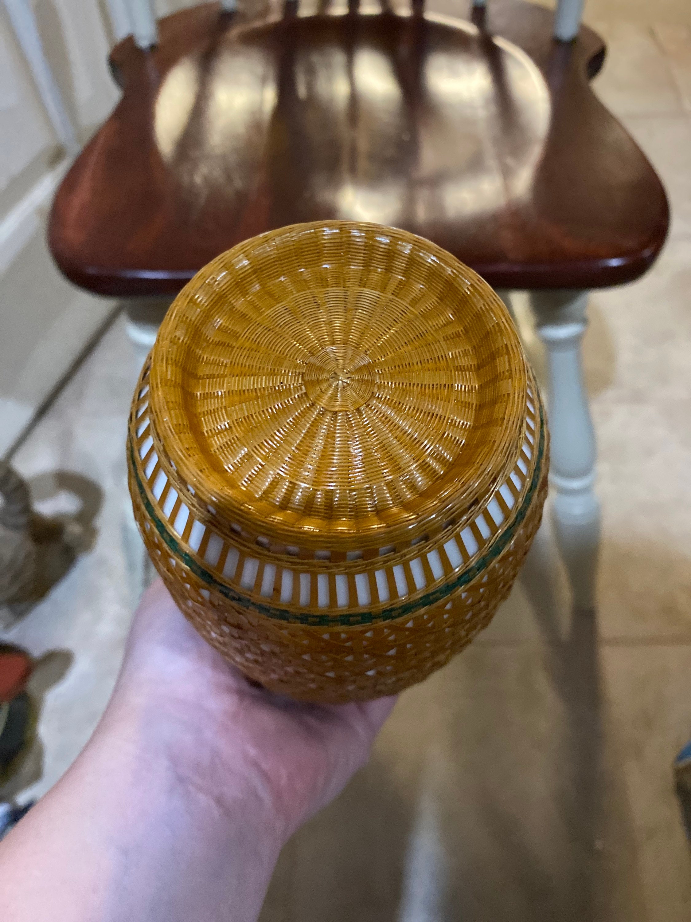 Beautiful Wicker Covered Vase Etsy Australia