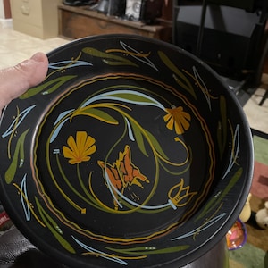 Painted tin bowl