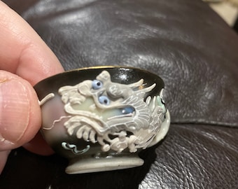 Miniature dragon ware teacup