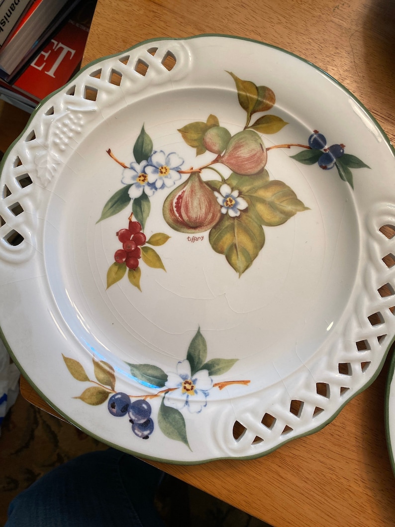 Brunelli Porcelain Fruit Plates Set of 2 Etsy