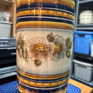 Hand painted porcelain umbrella stand