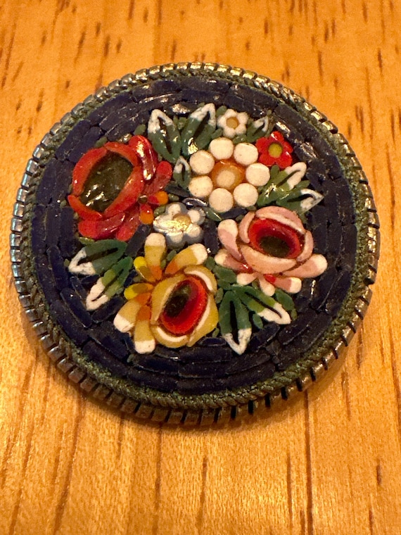 Micro mosaic brooch from Italy