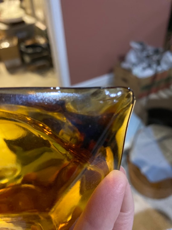 ヴィンテージの琥珀色のガラス灰皿 - Etsy 日本