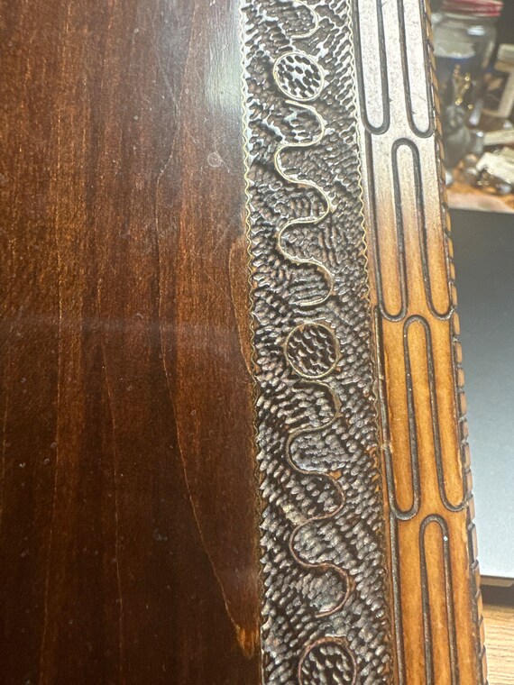 Polish carved wood jewelry box Gem