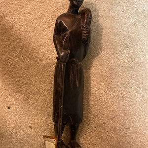 Carved wood statue from Ghana