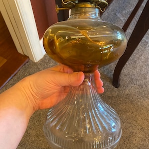 Antique P & A kerosene lamp with eagle burner