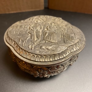 Silver tone jewelry casket from Japan