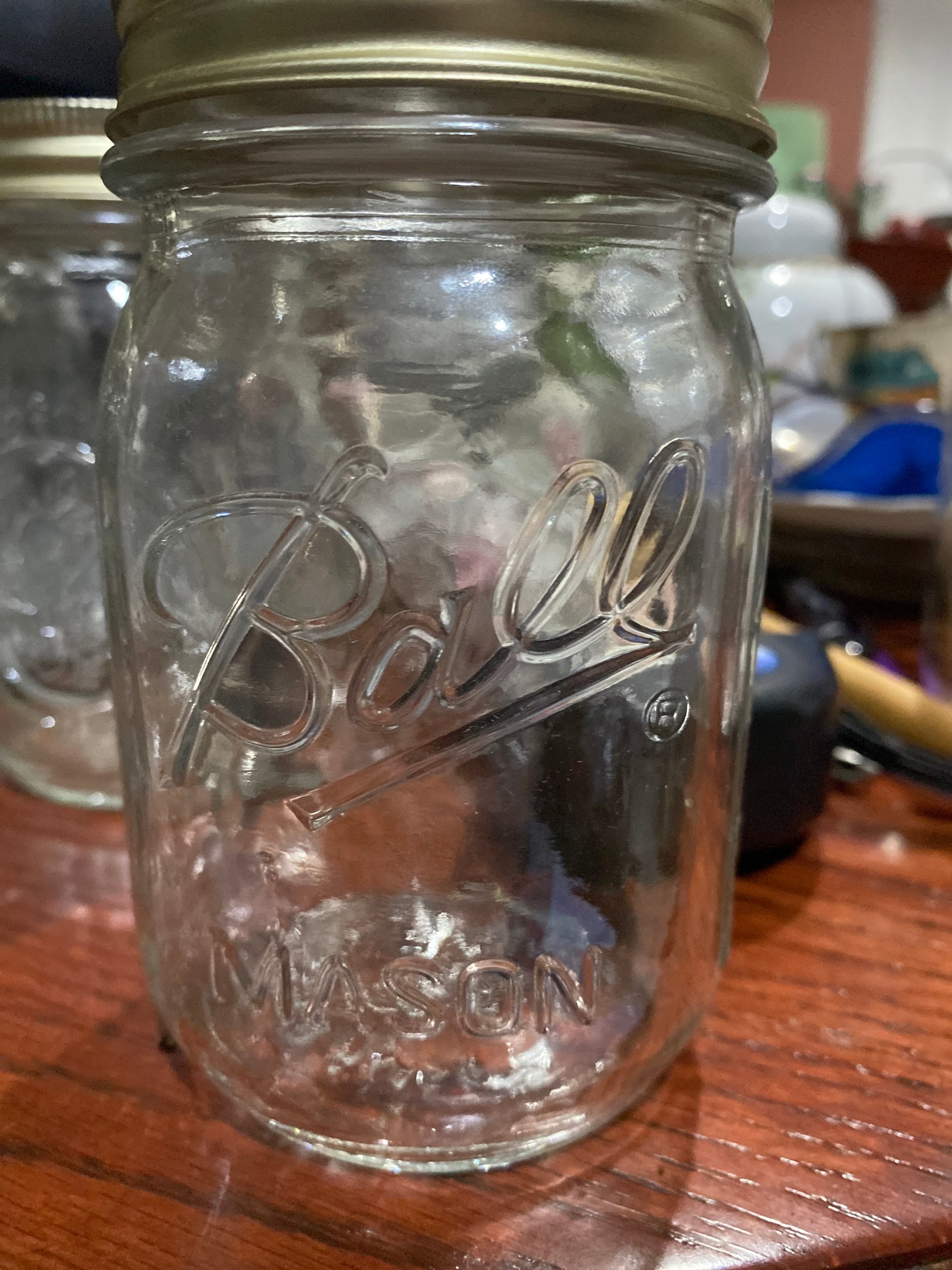 Vintage 64oz Wide Mouth Mason Ball Mason Jar/glass Jar Without Lid/fruit  Embossed/class Preserve Jar/food Jar/flower Jar 10 Cups 9 Tall 