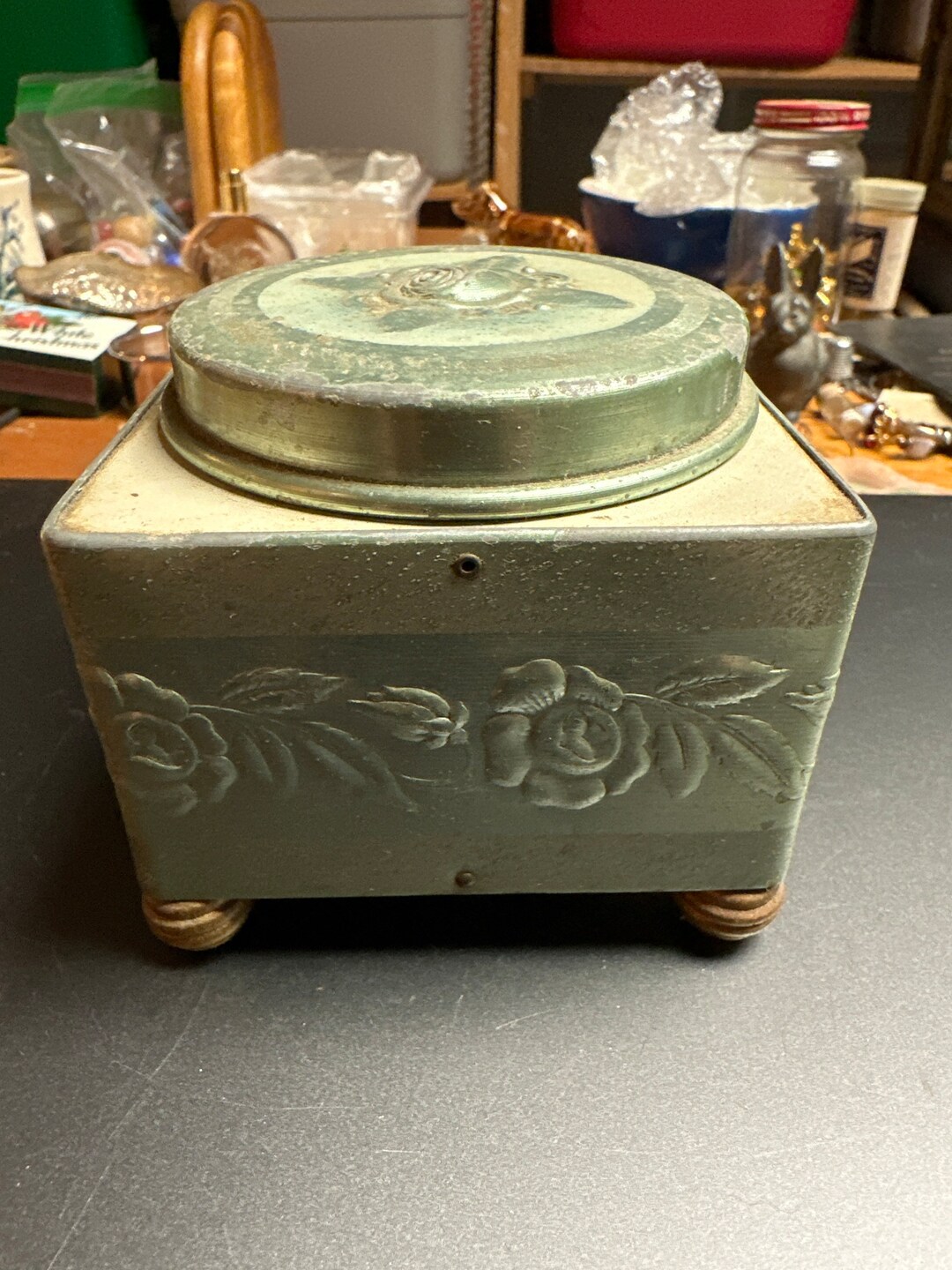 Vintage Swissco Musical Powder Puff Box Etsy