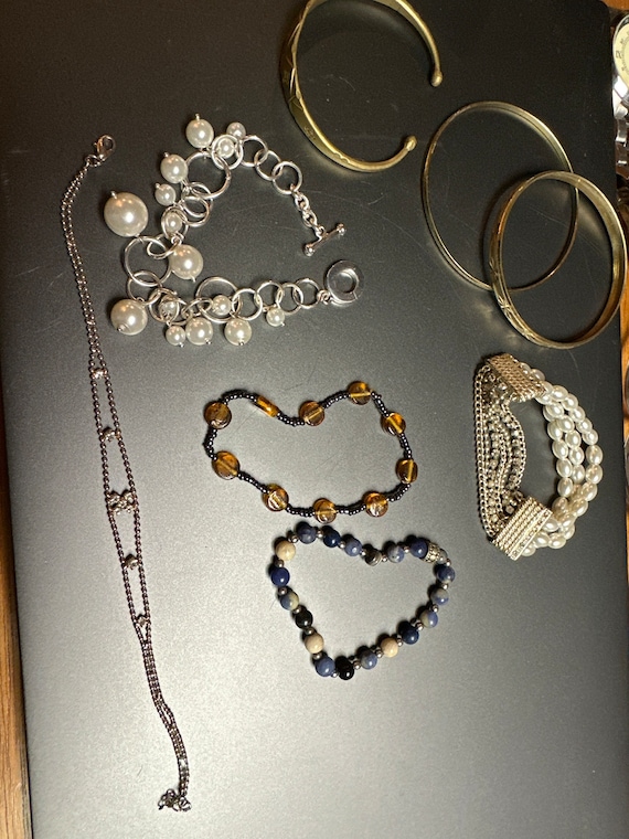 Assortment of costume jewelry bracelets