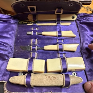 Bates warranted leather manicure set