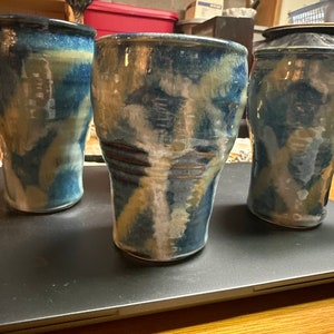 Studio art pottery mugs signed Dietrich