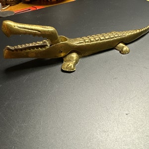 Brass alligator nutcracker
