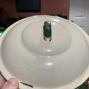 Vintage enamel pot lid