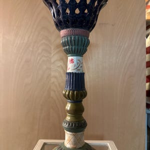 Tracy Porter hand painted candlestick holder