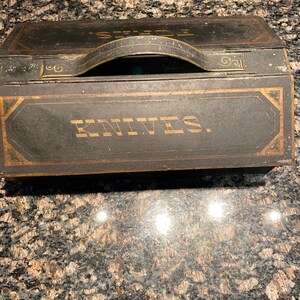 Vintage tin cutlery holder