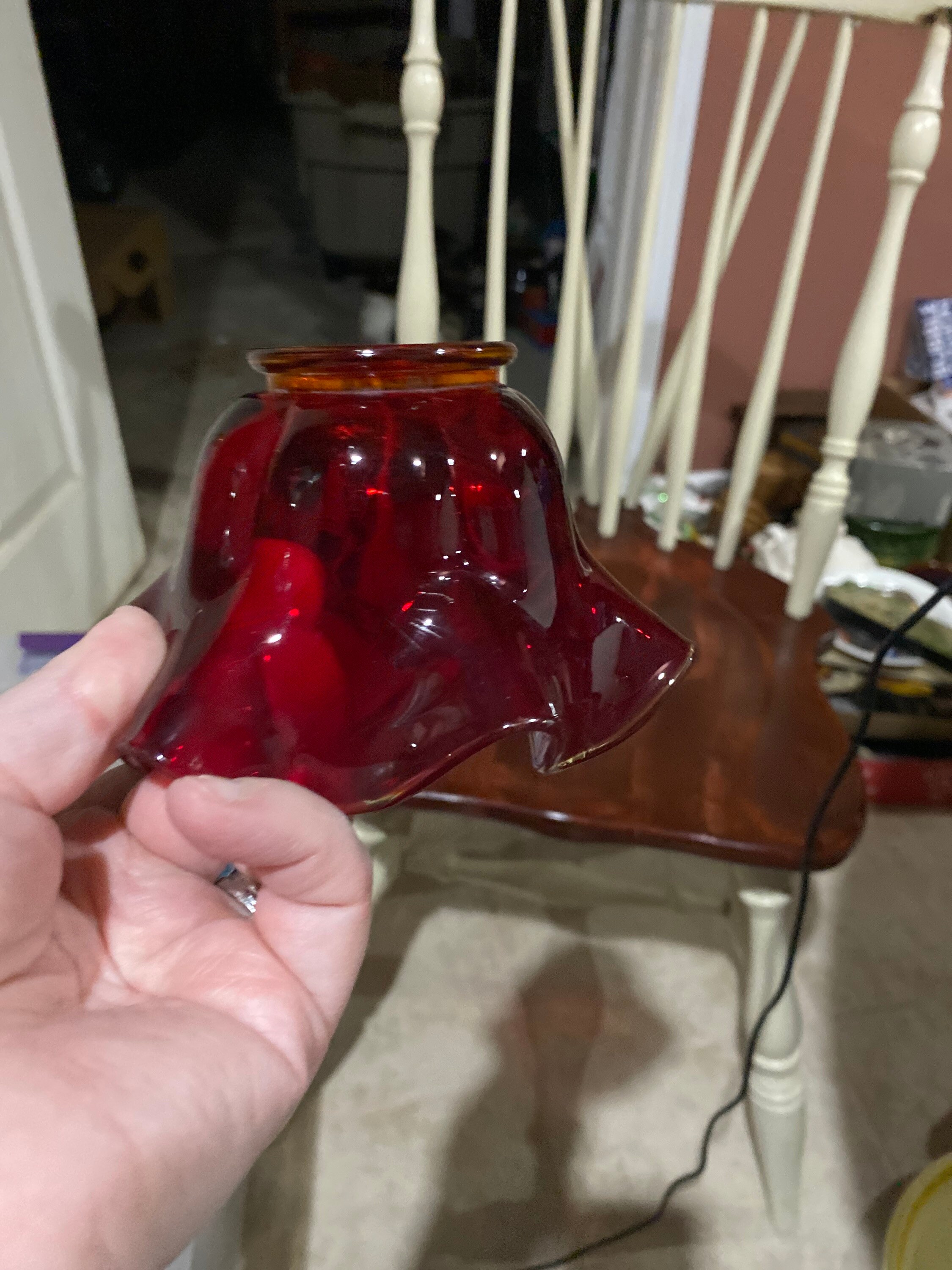  波型ガラス花瓶 赤い波型ガラスの花瓶 - Etsy 日本