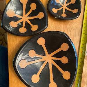 Blum studio pottery art dishes. Set of 3