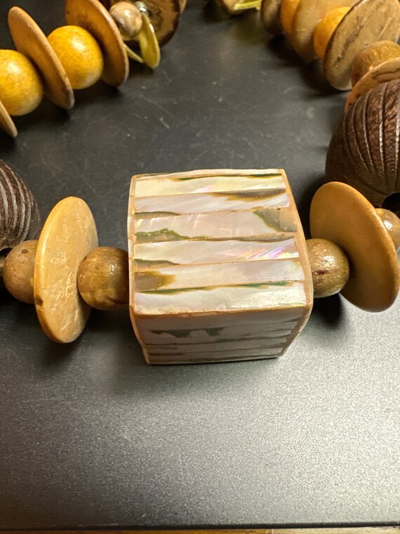 Gorgeous beaded wood necklace - image 2