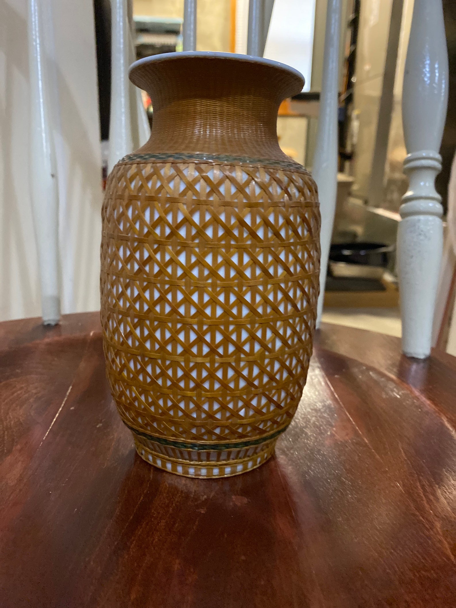 Beautiful Wicker Covered Vase Etsy Australia