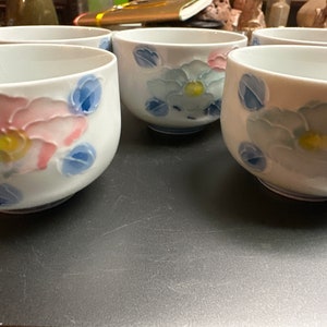 Set of 5 Japanese matcha cups