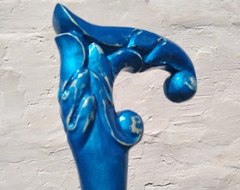 Hand Carved Baroque Walking Cane: Unique Wooden Hiking Stick