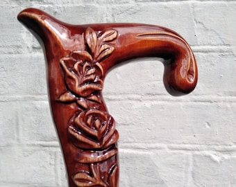 Walking cane hand carved walking stiks with roses Walking cane for woman Designer walking canes  Canes and walking sticks hiking stick