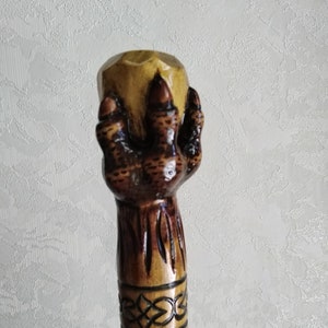 Carved walking cane Wooden walking cane Walking stick with dragon paw Designer walking canes hiking stick