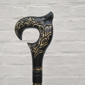 Hand carved walking cane for men Wooden walking stick  Unique designer walking canes hiking stick