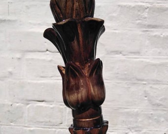 Wooden Walking Cane with Flower Handle, Personalized stick for Everyday Use