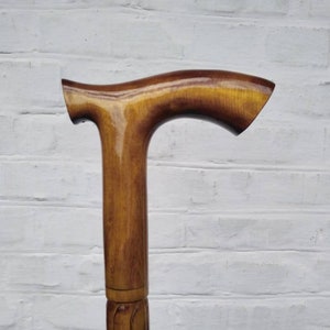 Handmade wooden carved walking cane Hiking cane for men and women
